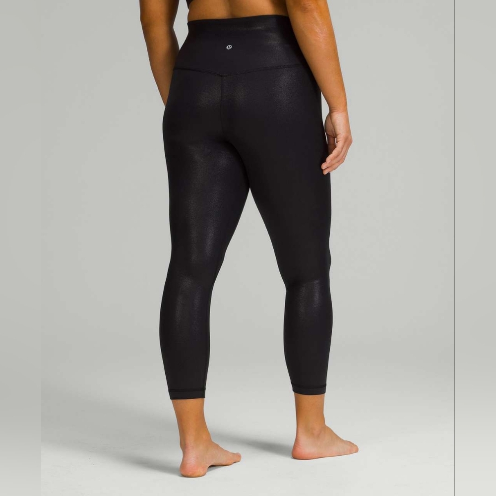 NWT Lululemon Align High-Rise Pant 25" *Shine Radiate Foil Print Black